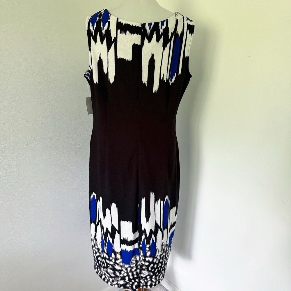 Womens NEW Maya Brooke Black Blue Blazer Jacket Sheath Dress Set Size 16 Stretch - Picture 6 of 16